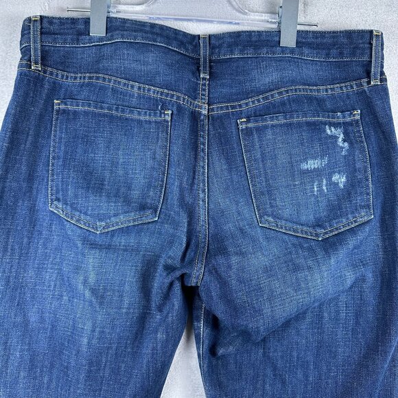 Mossimo Denim Women's Boyfriend Jeans Roll Tab Hem Distressed Blue Size 12/31 - Picture 3 of 10